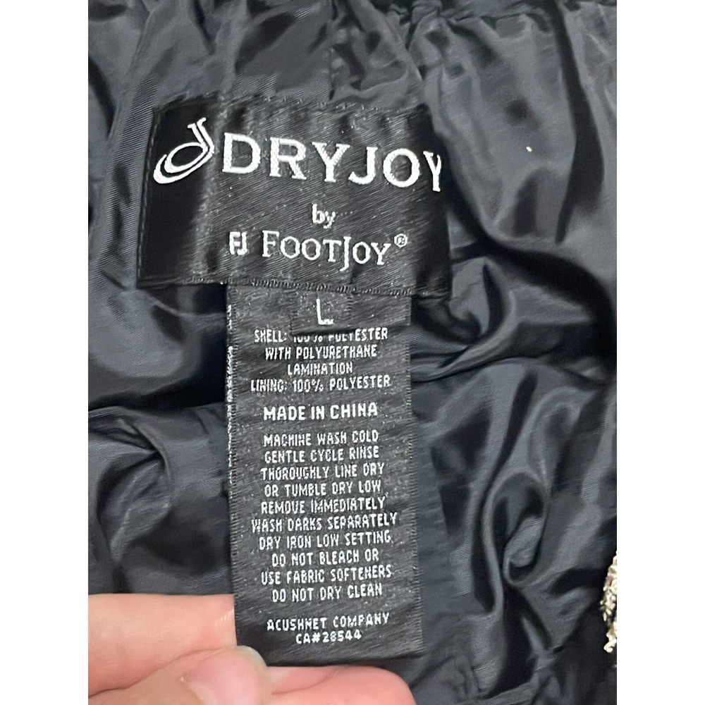 Dry JoY by Footjoy Pants, Men's Size Large, Black, Windbreaker, Side Zip Up - Picture 4 of 8
